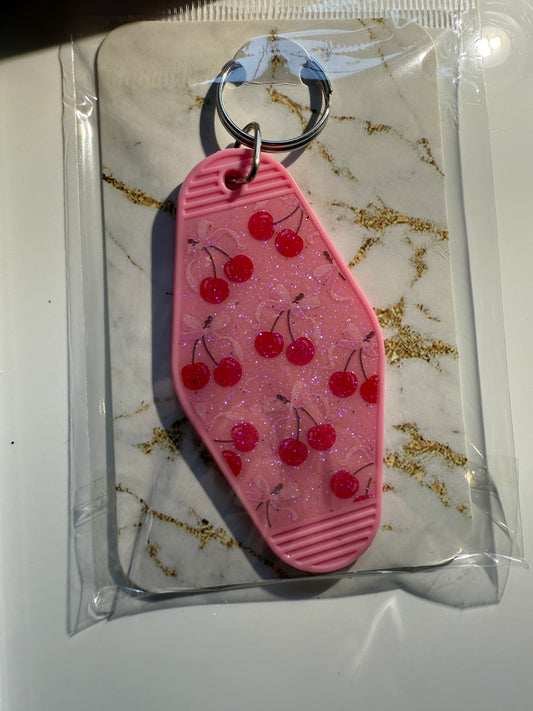 RTS Pink w/ Cherries keychain